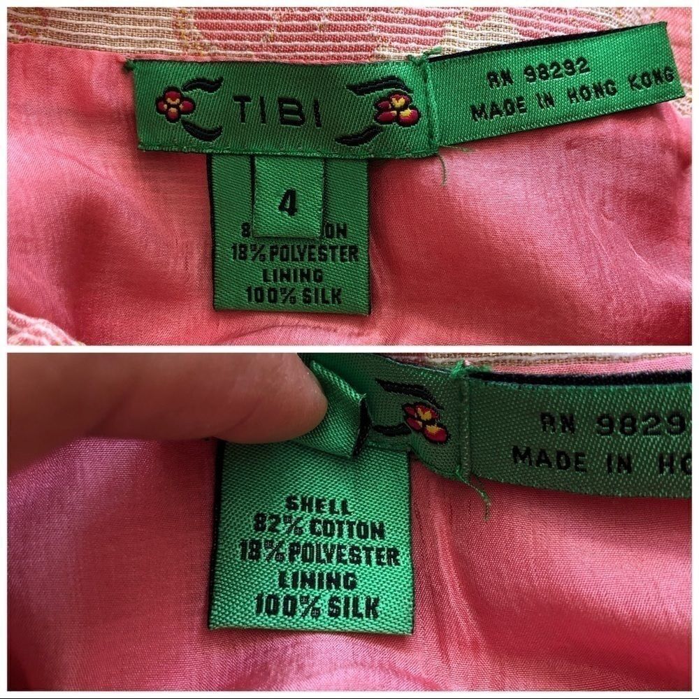 Tibi | Vintage Y2K Pink floral textured strapless midi dress - Picture 7 of 7